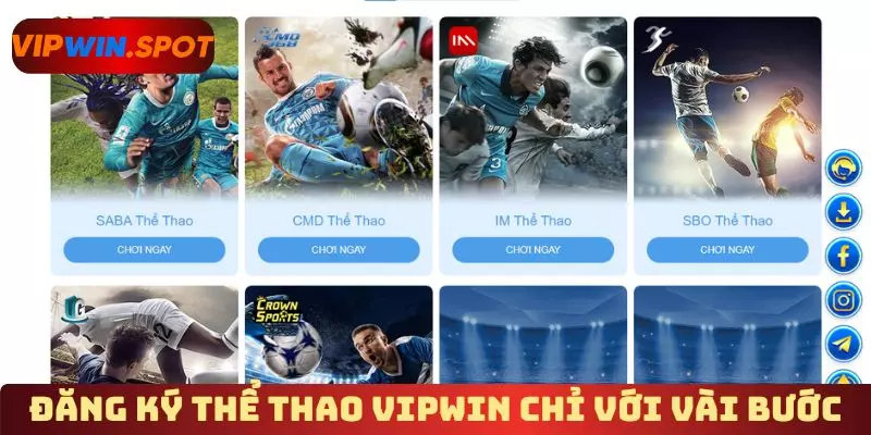 Đăng ký thể thao Vipwin chỉ với vài bước